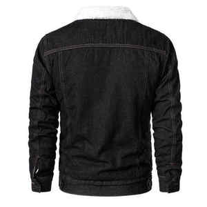 Oversized winter <b>men</b> denim <b>jacket</b> thick <b>sherpa</b> lined blue jean coat for fashion wear street style warm casual coat casual - Product Image 1