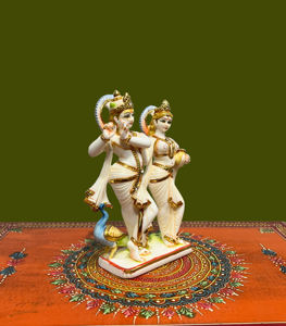 Nirmala Handicrafts - Estatua Religiosa Decorativa de Resina Pintada de Radha Krishna, Pulida a Mano, Diseño Tradicional, para Mesa - Product Image 5