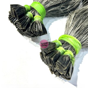 Extensions de cheveux vierges indiens Remy de qualité supérieure 12A, provenant d'un seul donneur, bruts, non traités, gris naturel, ondulés, à pointe plate, Arrow Exim - Product Image 2