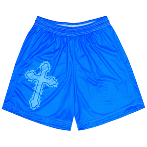 Shorts en mesh personnalisables 100% polyester pour hommes, shorts de running avec doublure en mesh et impression par sublimation respirante - Product Image 6