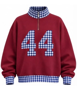 <b>Pink</b> Women's Breathable Quick Dry 100% Cotton Casual Fleece <b>Sweatshirt</b> with 44 Applique Front Zip Turtleneck Collar Autumn Wear - Product Image 2