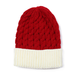 Winter Warm Christmas Knitted <b>Hat</b> Solid Color Thickened Cuffed <b>Beanie</b> <b>Hats</b> - Product Image 3