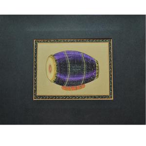 Peinture artisanale Dholak, instrument de musique indien, art mural pour la maison, œuvre d'art musicale traditionnelle pour le salon - Product Image 1