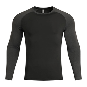 Vente en gros de rashguards à manches longues pour hommes avec logo personnalisé, compression, UPF50+, respirant, séchage rapide, fitness, gym, spandex, polyester, automne - Product Image 6