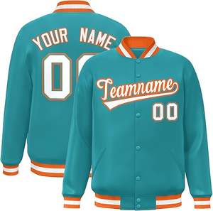 Chaquetas de Béisbol al por Mayor, Unisex, Talla Grande, Amarillas y Azules, Chaqueta Casual con Cuello de Béisbol, con Logotipo, Nombre y Número Personalizados - Product Image 4