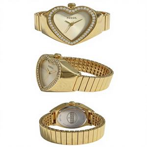 Reloj de Anillo de Oro Sólido de 18k de Lujo con Forma de Corazón para Mujer, Bisel de Diamantes de Oro Real, Reloj de Dedo, Joyería Fina, Regalo - Product Image 1