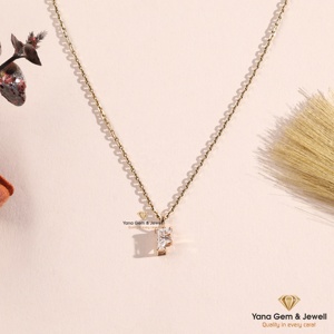 Colgante de Letra F Premium para Mujer, Regalo Memorables, Oro Amarillo Sólido de 14K, Diamante Cultivado en Laboratorio CVD de 1.00 Quilates, Color F, Claridad VS1 - Product Image 1
