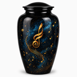 Autocollant commémoratif de luxe pour piano à queue avec urne funéraire en émail pour cendres humaines - Product Image 3