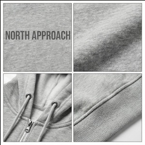 Sweat à capuche sans manches North Approach pour homme, avec fermeture éclair et poche avant, décontracté, gris, coupe classique, pour l'automne - Product Image 4