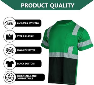 เสื้อโปโลนิรภัยพร้อมแถบสะท้อนแสง เสื้อโปโลสะท้อนแสงสำหรับงานอุตสาหกรรม แห้งเร็ว ระบายอากาศได้ดี - Product Image 5