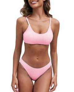 Ensemble de bikini pour femmes, maillot de bain deux pièces assorti, motifs personnalisés, séchage rapide, rembourrage amovible, pour les vacances à la plage - Product Image 2
