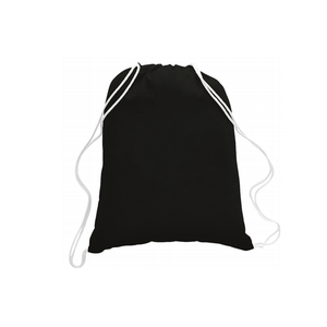 Plain Dyed Black <b>Drawstring</b> <b>Backpack</b> Adjustable String Closure Simple Style Bag - Product Image 1