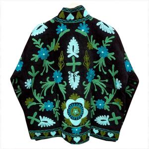 <b>Corduroy</b> Floral Embroidery <b>Jacket</b> with Cotton Lining Breathable & Eco-Friendly Quick Dry for Winter/Autumn - Product Image 2