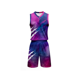Ensemble maillot et short de basket-ball personnalisé, imprimé par sublimation, respirant, nouveau design, vente chaude, prix bas. - Product Image 2