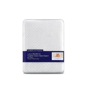 Laxmi 90x100 Inch Double Cotton Bed <b>Sheet</b> Set American Style Solid <b>Pattern</b> Hotel Bedding for Twin Size Includes <b>Fitted</b> Flat Bed - Product Image 1
