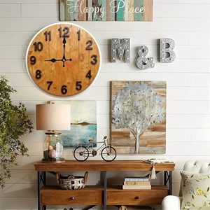 Modern Wooden Wall Clock Silent Quartz Analog Needle Display Irregular <b>Tree</b> Slice Style for Living Room Decor - Product Image 5