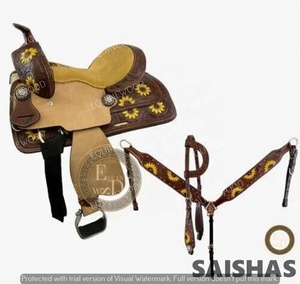 Premium SAISHAS Western DD Genuine <b>Leather</b> Barrel Racing Saddle Customizable Handcrafted Lightweight Comfortable Rodeo High - Product Image 4