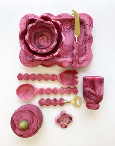 100% Resin Eco-Friendly Handmade Modern Multifunctional Salad Servers <b>Set</b> Dishwasher <b>Microwave</b> Oven Safe Home Hotel Wedding Use - Product Image 1