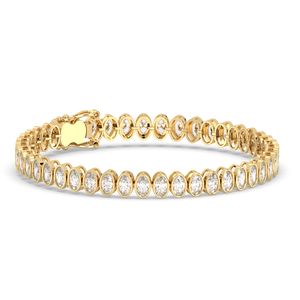 Bracelet tennis REYES en argent sterling 925 avec moissanite ovale de 9,6 carats, fermoir boîte, pour femme, cadeau de mariage, bijoux fins, prix de gros - Product Image 6