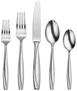 Handcrafted Metal Spoon And Fork Set Cutlery Set Modern Stainless <b>Flatware</b> Collection For Banquet Service - Product Image 6