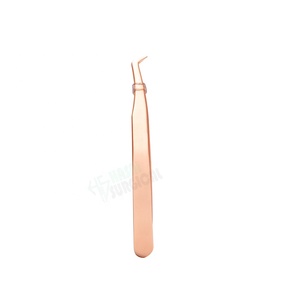 Custom logo rose gold volume stainless steel <b>applicator</b> private <b>label</b> extension eyelash tweezers CE ISO Approved - Product Image 3