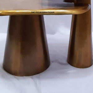 Juego de 2 Mesas de Centro de Aluminio, Diseño Moderno y Lujoso, Artículo Superventas, Diseño Simple, Mesa Dorada para Sala de Estar - Product Image 3