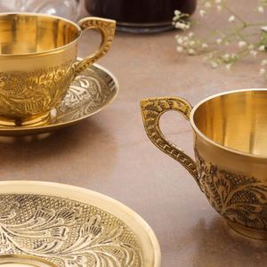 Premium Handmade Copper Tea <b>Cup</b> with <b>Saucer</b> Hammered Moscow Mule Mug Pure Copper Kitchen Drinkware OEM ODM Manufacturer - Product Image 4
