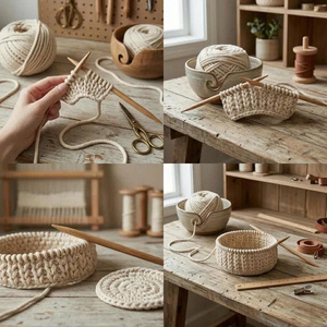 Mejor Precio al por Mayor para Organizador Circular de Almacenamiento de Alimentos, de Algodón Grueso para Crochet, Ecológico, de Lujo, Apto para Principiantes - Product Image 4