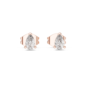 Pendientes con Diamantes Cultivados en Laboratorio de Corte Pera de 0.25CT, Engastados en Oro Rosa de 18K, para Mujer, Regalo de Compromiso, Boda, San Valentín, Uso Diario - Product Image 1