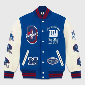 High Quality Vintage Winter <b>Canvas</b> Unisex Varsity Jacket Chenille Embroidery Stand Collar OEM Service Custom Baseball - Product Image 1