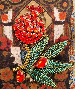 Ethnic Handmade Beaded Pomegranate Keychain Resin Key Holder Charm <b>Red</b> Green Pendant for Bags and <b>Purses</b> - Product Image 6