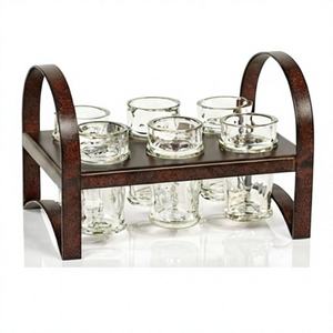 Soporte de Madera Premium Duradero para Vasos de Chupito, Tipo Rectangular de Pie, Hecho a Mano, Contemporáneo, Estante de Almacenamiento para Encimera No Plegable - Product Image 2