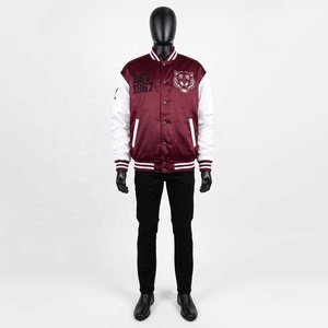 Chaqueta de lana universitaria de béisbol para hombre BLACKTHORN WORLD Winter con bordado de chenilla y parches de lana en el frente triple - Product Image 1