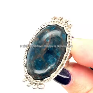 Anillo de piedras preciosas Chapado en plata 925 de apatita azul más vendido, anillo hecho a mano para hombres y mujeres, regalo de aniversario para su anillo bohemio - Product Image 5