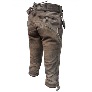 Pantalones Cortos de Cuero Clásicos para Hombre, Estilo Bávaro, hasta la Rodilla, con Tirantes, Bordados, de Piel de Vacuno y Ante, Estilo Alpino - Product Image 6