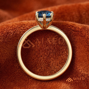 Elegante Anillo de Moissanita Azul Chapado en Oro Amarillo de 18K, Anillo de Aniversario Clásico con Forma de Pera para Mujer, Joyería de Alta Calidad - Product Image 3