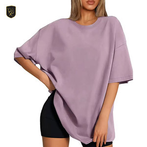 Camisetas Extra Grandes de Estilo Urbano para Mujer, de Algodón, Corte Holgado, Manga Corta, Modernas, Casuales, para Verano - Product Image 1
