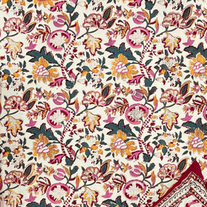 Parure de lit plate 3 pièces en coton 100% de taille King, motif classique imprimé pigmentaire Jaipur, teintures non toxiques, douce, respirante, écologique, 200 fils/cm² - Product Image 3