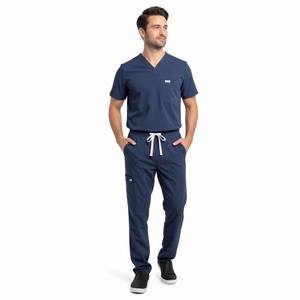 Conjunto de Uniforme Médico de Algodón para Hombre, Ropa de Hospital, Diseño de Logotipo OEM Personalizado, Trajes Médicos Transpirables para Hombre, Personalizados - Product Image 1