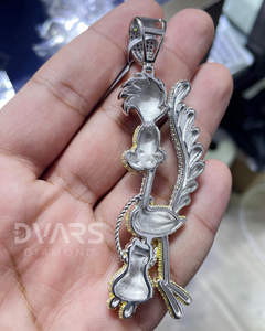 Pendentif en argent 925 motif dessin animé avec sac à monnaie, personnalisé, serti de moissanite, bijoux hip-hop en argent sterling 925 - Product Image 6