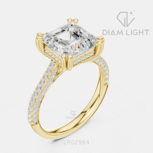 Bague de fiançailles en or blanc 14 carats avec diamant de laboratoire taille émeraude 3,83 carats, certifié IGI, couleur F+, clarté VS+, cadeau de promesse de mariage - Product Image 6