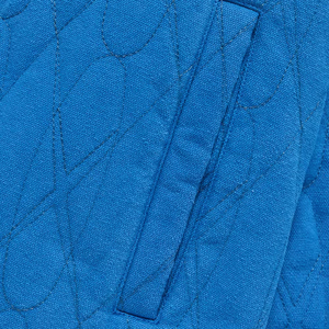 Veste matelassée à capuche bleue pour homme, coupe classique, vêtements d'hiver décontractés, coupe-vent, fermeture éclair sur le devant, patchwork, manches longues, 100% coton - Product Image 3