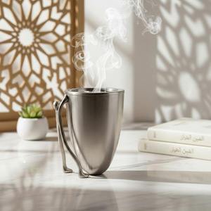 Quemador de incienso de lujo con forma de taza, quemador de incienso árabe Oud, soporte de incienso de cerámica, fragancia para el hogar, regalo para Ramadán y Eid - Product Image 2