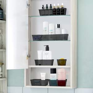 Makeup Jewelry Vanity and Office 21 Piece Black Modular Drawer Organizer Trays Multipurpose Stackable Acrylic Storage <b>Bins</b> - Product Image 6