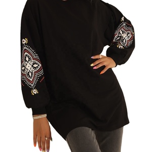 Último estilo sublimación logotipo personalizado sudadera de mujer en diferentes estilos sudaderas de algodón personalizadas sin capucha - Product Image 1