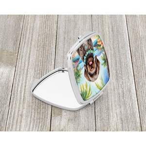 Women Girls' <b>Compact</b> Travel Makeup <b>Mirror</b> Wirehaired Pointing Griffon Luau Design Handheld Folding Pocket Decorative <b>Mirror</b> Gift - Product Image 2