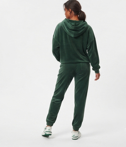 Survêtement en velours pour femme, coupe ample et décontractée, manches longues, 100 % coton molletonné, cordon de serrage, taille mi-haute, idéal pour l'hiver - Product Image 4