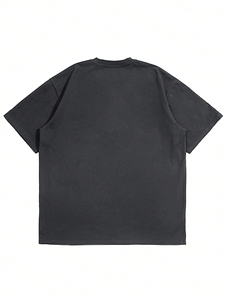 T-shirt pour homme, blanc, coupe classique, col rond, manches courtes, style décontracté, jersey tricoté, 100% polyester, couleur unie, anti-boulochage - Product Image 6