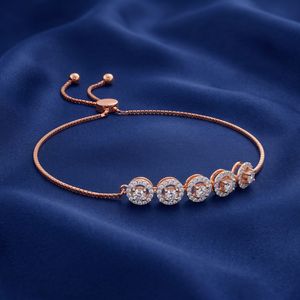 Rose Gold Lab Grown Diamond Circular Link Tennis <b>Bracelet</b> - Product Image 4
