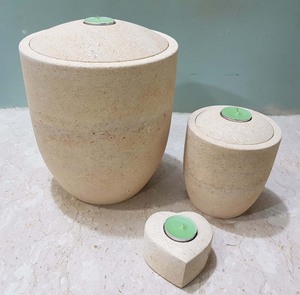 Urna de Lujo de Mármol para Cenizas de Mascotas (Perros y Gatos) con Set Conmemorativo de Urna de Recuerdo a Juego, Urna de Cremación de Piedra Natural al por Mayor - Product Image 1